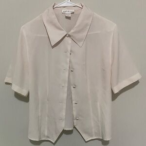 VTG 87 vintage Cream Button-Up Blouse